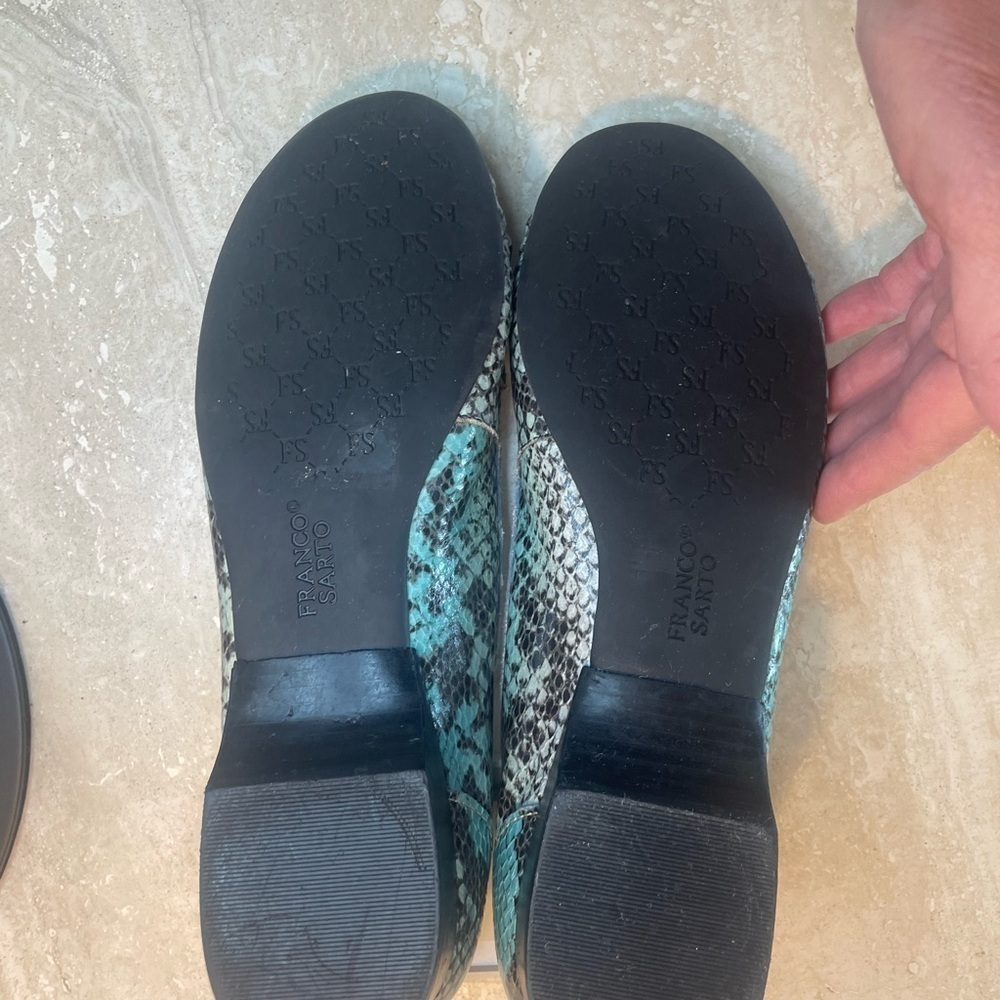 Franco Sarto Blue Flats with Textured Design - Picture 7 of 8